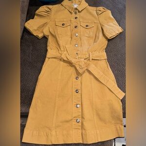 NWT Chelsea + Violet Brown Button-Up Belted Dress